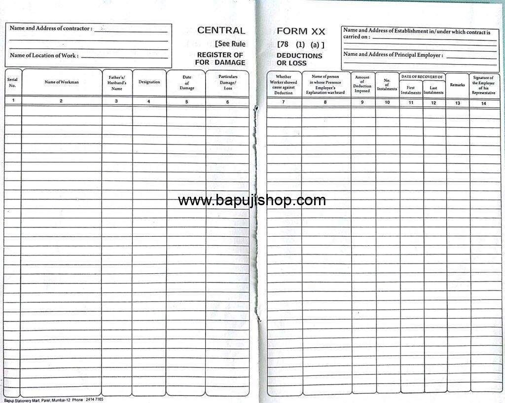 Register of deductions