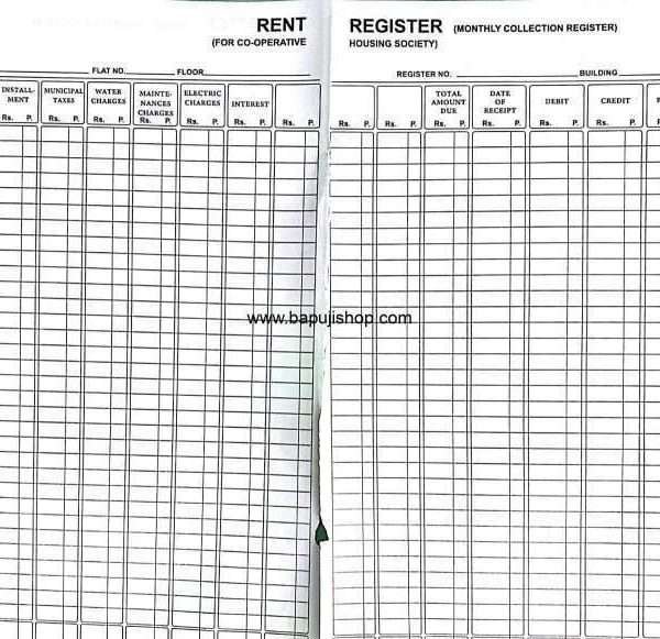 Rent Register for society