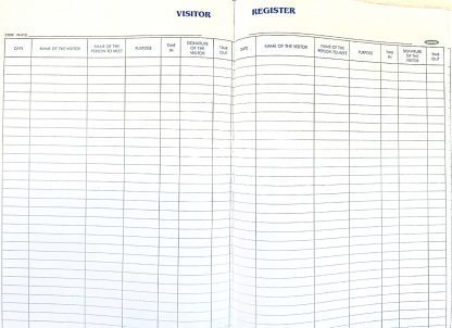 Visitor Register book format - Visitors name, 2021 visiting time, date ...