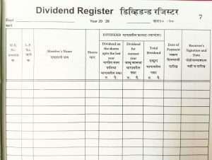 Dividend register cooperative society