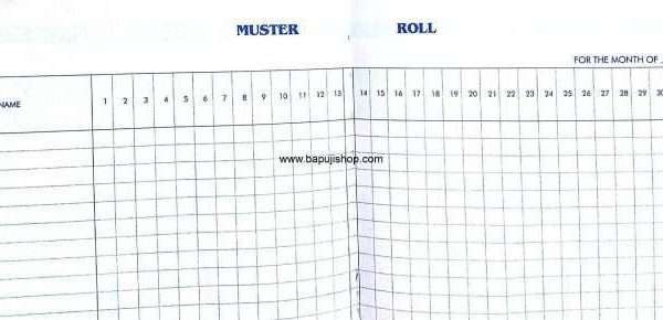 Muster roll register as per factories act