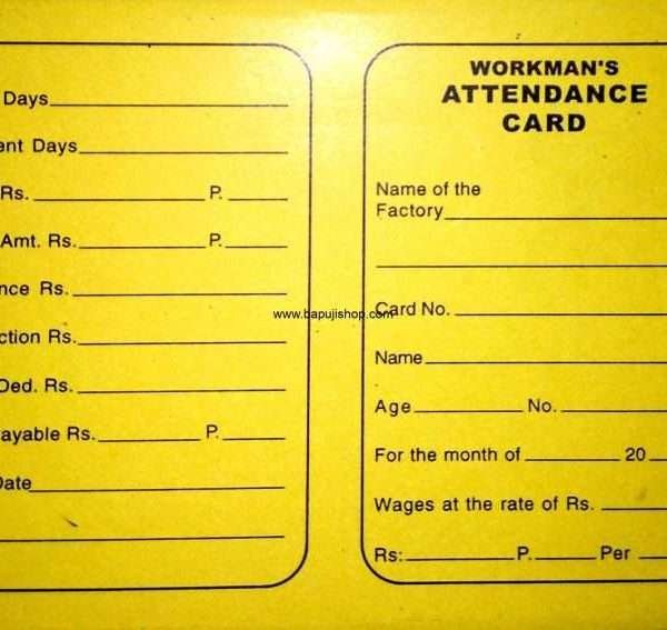 Worker Attendance card in Mumbai