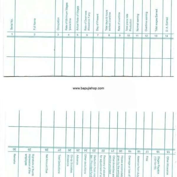 Register of Wages II A Rule 5