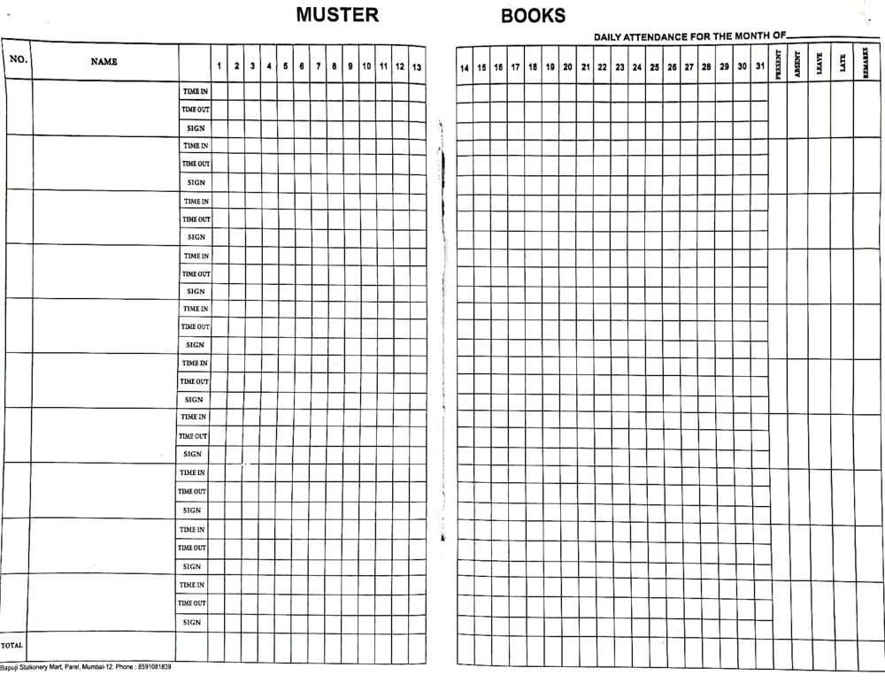 Attendance register