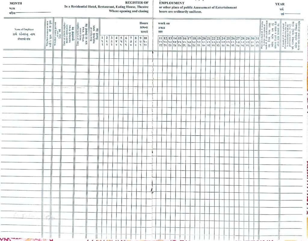 form k register of employment & remuneration