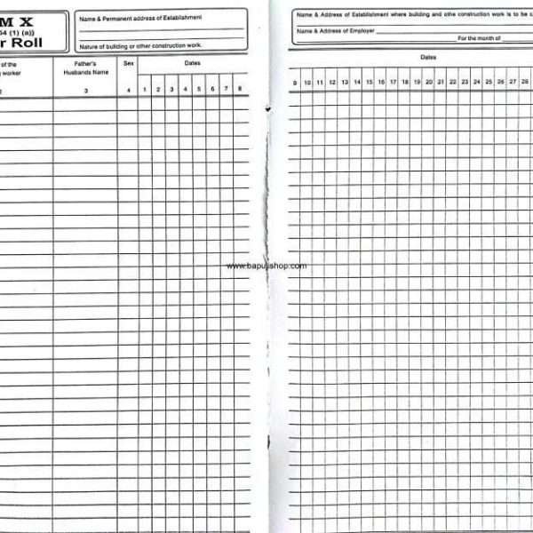 Muster Roll in construction