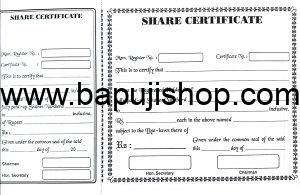 Share certificate of society format