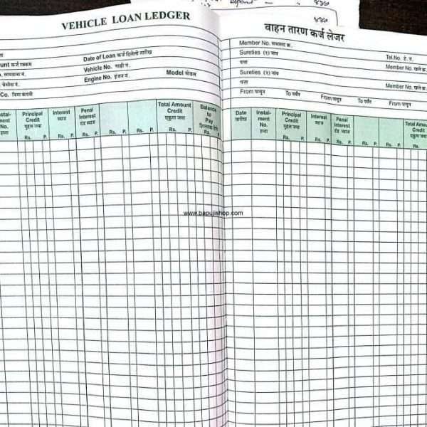Car loan ledger