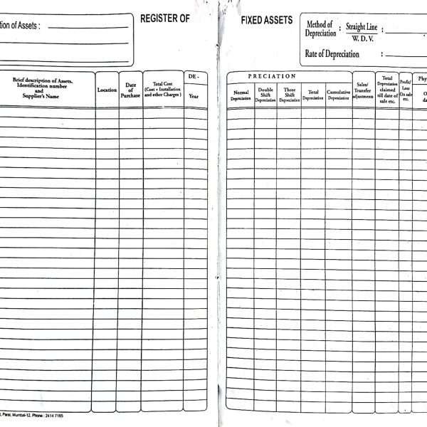fixed asset register companies act 2013