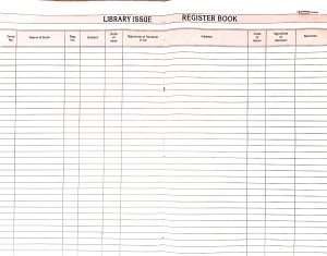 daily book issue register for schools, colleges, libraries