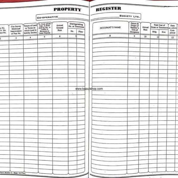 property register format for housing society