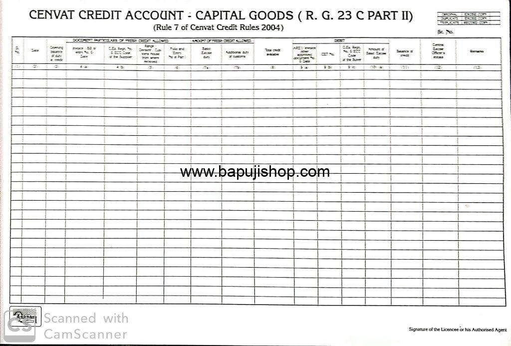 RG23C Account Register