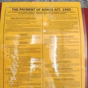 Abstract of the payment of bonus act 1965