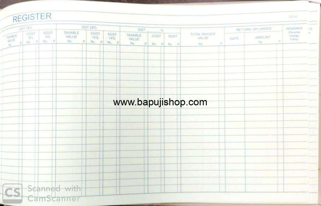 Sales register under gst
