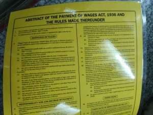 Abstract of the payment of wages act 1936