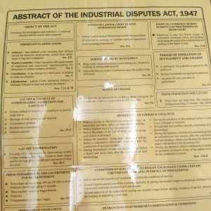 Abstract of industrial disputes act