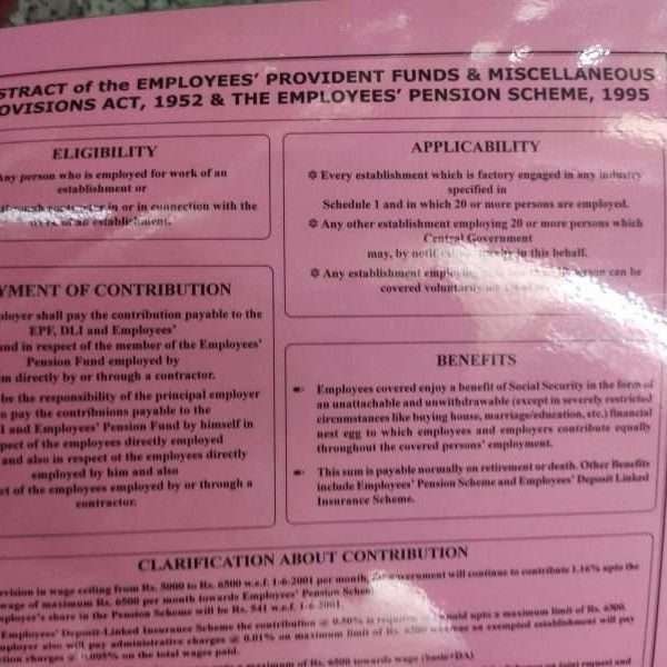 Abstract of the Employees Provident fund and miscellaneous provisions act 1995