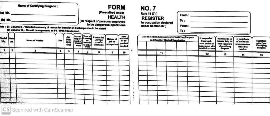 Form 7 health register in Mumbai