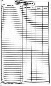 This is PWD Measurement book format