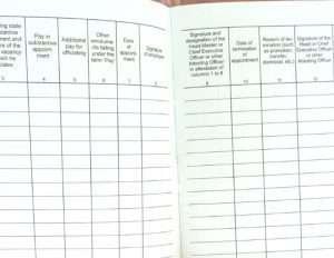 employee service book